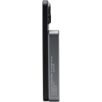 Magnetische draagbare oplader van gerecycled aluminium 10.000 mAh kleur glanzend zilver weergave zijkant