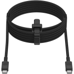 USB-C-kabel van gevlochten nylon met Xtorm 100W snelladen kleur zwart derde weergave voorkant