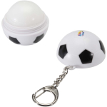 Sleutelhanger met lippenbalsem in voetbalvorm SPF15 vanille kleur zwart