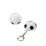 Sleutelhanger met lippenbalsem in voetbalvorm SPF15 vanille met afdrukgebied