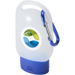 Draagbare handgel met karabijnhaak en citrusgeur 30ml kleur blauw