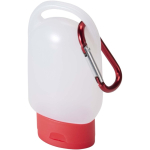 Draagbare handgel met karabijnhaak en citrusgeur 30ml kleur rood