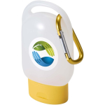 Draagbare handgel met karabijnhaak en citrusgeur 30ml kleur geel