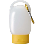 Draagbare handgel met karabijnhaak en citrusgeur 30ml kleur geel derde weergave voorkant