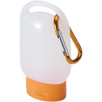 Draagbare handgel met karabijnhaak en citrusgeur 30ml kleur oranje