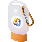 Draagbare handgel met karabijnhaak en citrusgeur 30ml kleur oranje