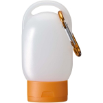 Draagbare handgel met karabijnhaak en citrusgeur 30ml kleur oranje derde weergave voorkant