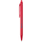 Balpen van gerecycled kunststof met dubbele spuitgietafwerking en blauwe inkt kleur rood