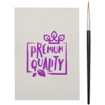 Kleurboek met aquarelpalet en penseel kleur wit weergave tampondruk
