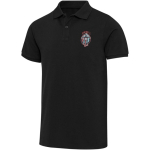 Unisex poloshirt met korte mouwen van gemengd katoen 220 g/m² Elevate kleur zwart weergave zeefdruk