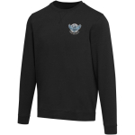 Uniseks sweater met ronde hals en geborstelde binnenkant 280 g/m2 Elevate kleur zwart weergave zeefdruk