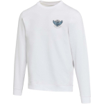 Uniseks sweater met ronde hals en geborstelde binnenkant 280 g/m2 Elevate kleur wit weergave zeefdruk