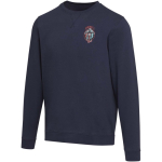 Uniseks sweater met ronde hals en geborstelde binnenkant 280 g/m2 Elevate kleur marineblauw weergave zeefdruk