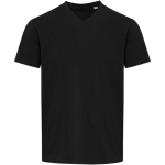 Unisex T-shirt met korte mouwen, V-hals, biologisch katoen 200 g/m2 Elevate kleur zwart tweede weergave voorkant