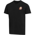 Unisex T-shirt met korte mouwen, V-hals, biologisch katoen 200 g/m2 Elevate kleur zwart weergave zeefdruk