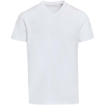 Unisex T-shirt met korte mouwen, V-hals, biologisch katoen 200 g/m2 Elevate kleur wit tweede weergave voorkant