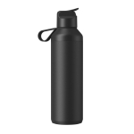 Fles van gerecycled roestvrij staal met rietje 710ml Ocean Bottle kleur zwart tweede weergave achterkant