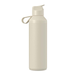 Fles van gerecycled roestvrij staal met rietje 710ml Ocean Bottle kleur zand tweede weergave achterkant