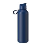 Fles van gerecycled roestvrij staal met rietje 710ml Ocean Bottle kleur marineblauw tweede weergave achterkant