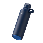 Fles van gerecycled roestvrij staal met rietje 710ml Ocean Bottle kleur marineblauw derde weergave