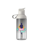 Transparante fles met rietje en klapdeksel 710ml Ocean Bottle kleur lichtgrijs