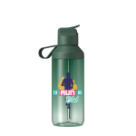 Transparante fles met rietje en klapdeksel 710ml Ocean Bottle kleur donkergroen