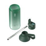 Transparante fles met rietje en klapdeksel 710ml Ocean Bottle kleur donkergroen tweede weergave