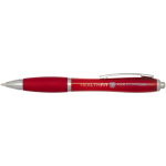 Klikpen van gerecycled kunststof met grip, zwarte inkt kleur rood