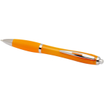 Klikpen van gerecycled kunststof met grip, zwarte inkt kleur oranje tweede weergave