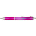Klikpen van gerecycled kunststof met grip, zwarte inkt kleur roze