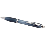 Klikpen van gerecycled kunststof met grip, zwarte inkt kleur bondi blauw tweede weergave