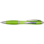 Klikpen van gerecycled kunststof met grip, zwarte inkt kleur limoen groen