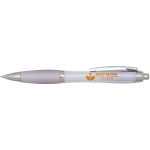 Klikpen van gerecycled kunststof met grip, zwarte inkt kleur lila