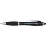 Draaibalpen met touchscreenpen en zachte grip, blauwe inkt kleur zwart weergave tampondruk