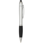 Draaibalpen met touchscreenpen en zachte grip, blauwe inkt kleur zilver tweede weergave met zijkant