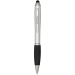Draaibalpen met stylus en zachte grip, zwarte inkt kleur zilver
