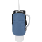 Waterafstotend tasje voor flessen met rits en klittenband kleur bondi blauw derde weergave