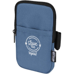 Waterafstotend tasje voor flessen met rits en klittenband kleur bondi blauw weergave transfer printen