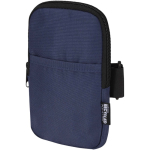 Waterafstotend tasje voor flessen met rits en klittenband kleur marineblauw