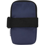 Waterafstotend tasje voor flessen met rits en klittenband kleur marineblauw tweede weergave achterkant