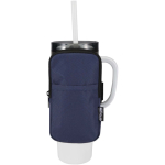 Waterafstotend tasje voor flessen met rits en klittenband kleur marineblauw derde weergave