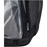 Transparante rugzak van gerecycled gaas met voorvak 18L kleur zwart weergave detail 1