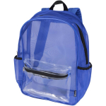 Transparante rugzak van gerecycled gaas met voorvak 18L kleur koningsblauw