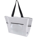 Transparante totebag van gerecycled gaas met ritssluiting 23L kleur wit