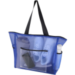 Transparante totebag van gerecycled gaas met ritssluiting 23L kleur koningsblauw tweede weergave