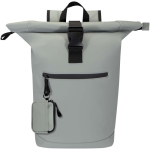 Portemonnee van gerecycled kunstleer met ring en ritssluiting kleur grijs derde weergave