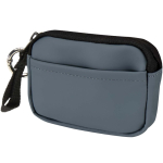 Portemonnee van gerecycled kunstleer met ring en ritssluiting kleur bondi blauw