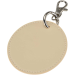Ronde sleutelhanger van gerecycled kunstleer met geïntegreerde ring kleur bruin