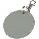 Ronde sleutelhanger van gerecycled kunstleer met geïntegreerde ring kleur grijs