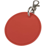 Ronde sleutelhanger van gerecycled kunstleer met geïntegreerde ring kleur mahonie